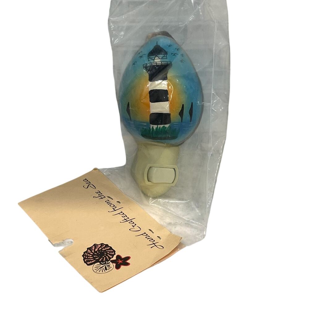Great Ideas By The Sea Lighthouse Night Light Hand Painted Coastal Nautical #156